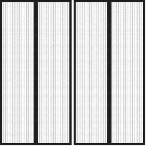 Vidaxl – Rideaux de porte anti-insectes 2 pcs – Moustiquaire en polyester 220x100 cm – Fermeture automatique avec aimants – Installation facile