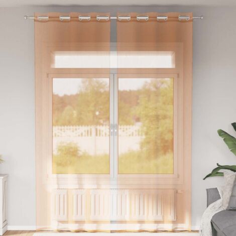 vidaXL Rideaux en voile avec œillets 2 pcs terre cuite