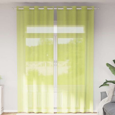vidaXL Rideaux en voile avec œillets 2 pcs vert pomme 140x260 cm