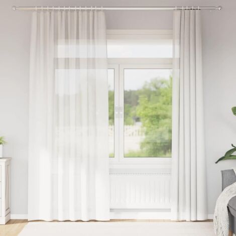 vidaXL Rideaux en voile avec passe-tringles 2 pcs blanc