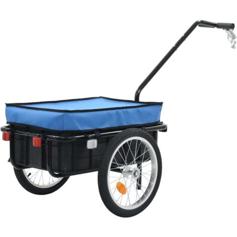 vidaXL Rimorchio Bici/Carrello Manuale 155x60x83 cm in Acciaio Blu