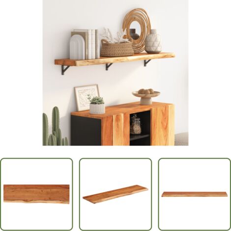 vidaXL Ripiano a parete -  Mensola Muro 110x30x2,5cm Rettangolare Legno Acacia Bordi Vivi