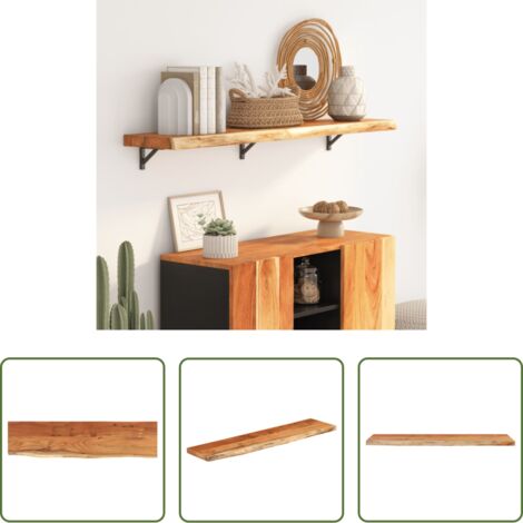 vidaXL Ripiano da parete -  Mensola Muro 120x30x3,8cm Rettangolare Legno Acacia Bordi Vivi
