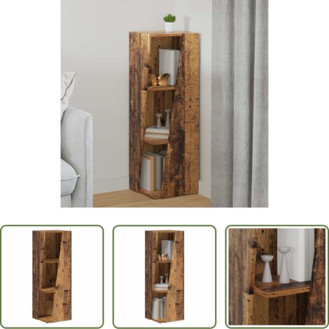 vidaXL Ripiano in legno ingegnerizzato -  Mensola laterale Legno vecchio 33 x 32 x 100,5 cm