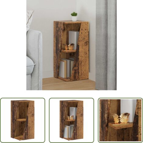 vidaXL Ripiano in legno ingegnerizzato -  Mensola laterale Legno vecchio 33 x 32 x 70,5 cm
