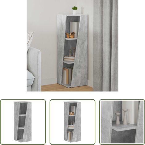 vidaXL Ripiano in legno -  Mensola laterale Grigio cemento 33 x 32 x 100,5 cm