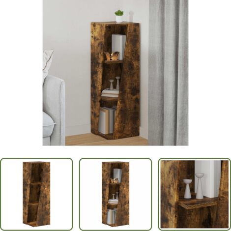 vidaXL Ripiano in legno -  Mensola laterale Rovere fumé 33 x 32 x 100,5 cm