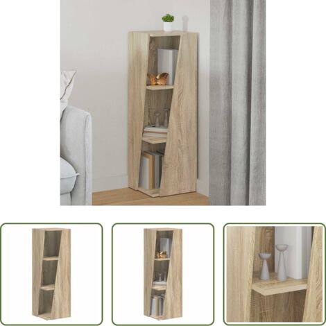 vidaXL Ripiano in legno -  Mensola laterale Rovere Sonoma 33 x 32 x 100,5 cm