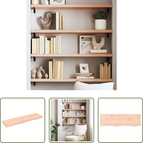 vidaXL Ripiano in legno -  Ripiano a Parete 100x30x(2-4) cm Massello Rovere Non Trattato