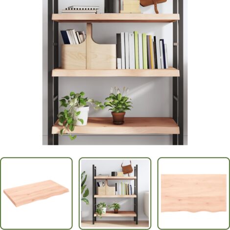 vidaXL Ripiano in legno -  Ripiano a Parete 100x60x(2-6) cm Massello Rovere Non Trattato