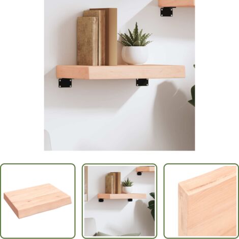 vidaXL Ripiano in legno -  Ripiano a Parete 40x30x(2-6) cm Massello Rovere Non Trattato