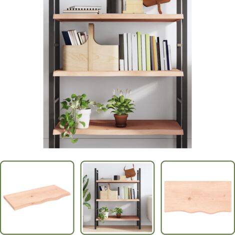 vidaXL Ripiano in legno -  Ripiano a Parete 80x40x(2-4) cm Massello Rovere Non Trattato