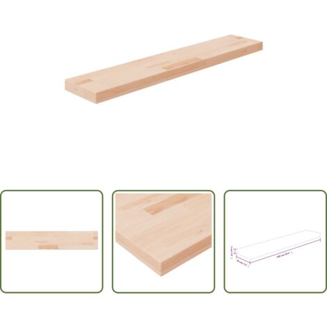 vidaXL Ripiano in rovere non trattato -  Ripiano 100x20x4 cm Legno Massello di Rovere Non Trattato
