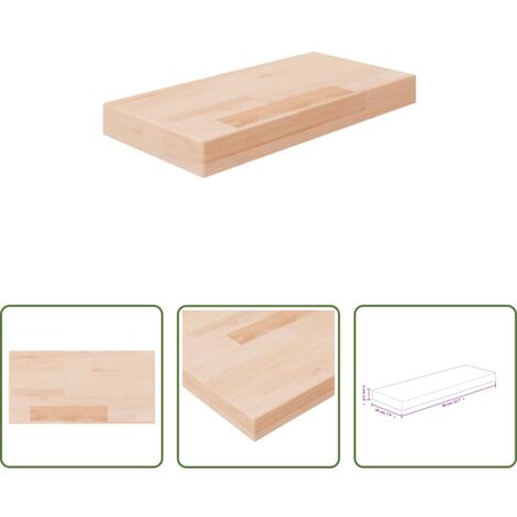 vidaXL Ripiano in rovere non trattato -  Ripiano 40x20x4 cm Legno Massello di Rovere Non Trattato