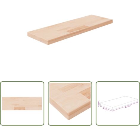 vidaXL Ripiano in rovere non trattato -  Ripiano 60x20x2,5 cm Legno Massello di Rovere Non Trattato