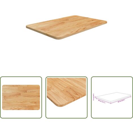 vidaXL Ripiano in rovere -  Piano Bagno Marrone Chiaro 60x40x1,5cm Legno Massello Trattato