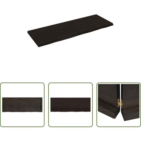 vidaXL Ripiano in rovere -  Ripiano Marrone Scuro 140x50x(2-4) cm Massello Rovere Trattato