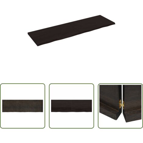 vidaXL Ripiano in rovere -  Ripiano Marrone Scuro 200x60x(2-4) cm Massello Rovere Trattato
