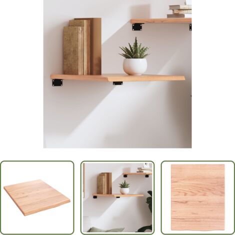 vidaXL Ripiano in rovere -  Ripiano Muro Marrone Chiaro 40x50x2 cm Massello Rovere Trattato