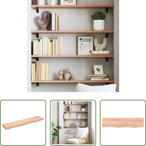 vidaXL Ripiano in rovere -  Ripiano Muro Marrone Chiaro 80x20x2 cm Massello Rovere Trattato