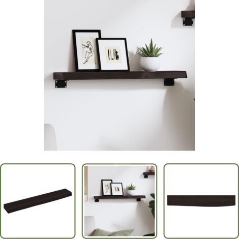 vidaXL Ripiano in rovere -  Ripiano Muro Marrone Scuro 60x10x4 cm Massello Rovere Trattato