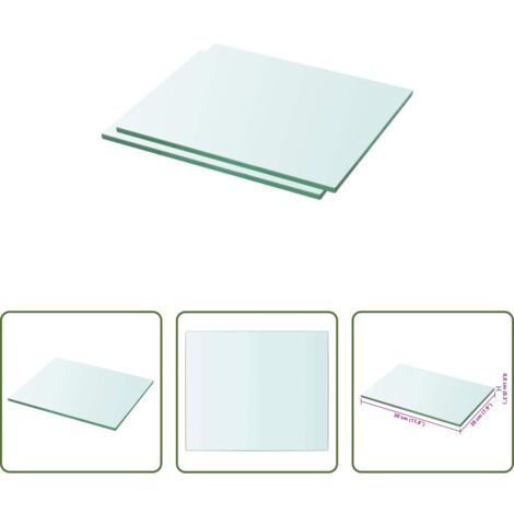 vidaXL Ripiano in vetro -  Mensole in Vetro Trasparente 2 pz 30x20 cm
