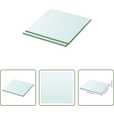 vidaXL Ripiano in vetro -  Mensole in Vetro Trasparente 2 pz 30x25 cm