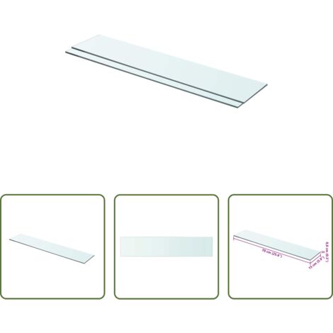 vidaXL Ripiano in vetro -  Mensole in Vetro Trasparente 2 pz 70x15 cm