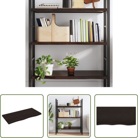 vidaXL Ripiano marrone scuro -  Ripiano Marrone Scuro 100x50x(2-4) cm Massello Rovere Trattato