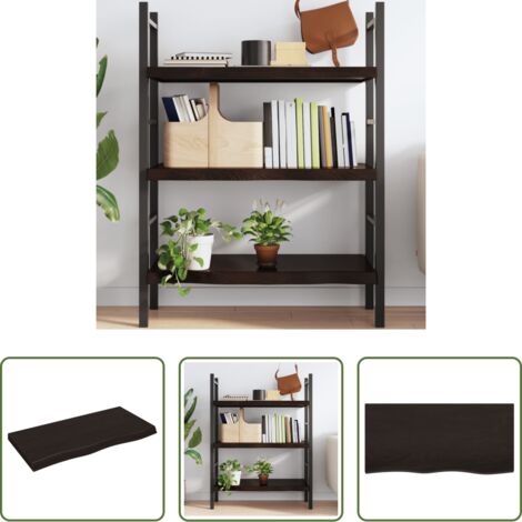 vidaXL Ripiano marrone scuro -  Ripiano Marrone Scuro 100x50x(2-6) cm Massello Rovere Trattato
