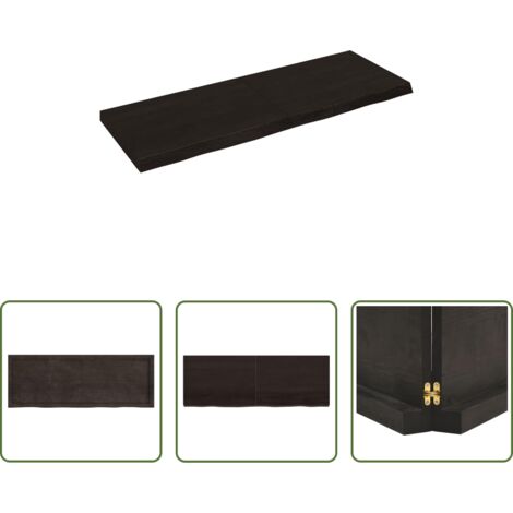 vidaXL Ripiano marrone scuro -  Ripiano Marrone Scuro 140x50x(2-6) cm Massello Rovere Trattato