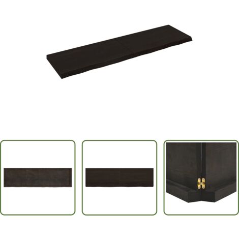 vidaXL Ripiano marrone scuro -  Ripiano Marrone Scuro 180x50x(2-6) cm Massello Rovere Trattato