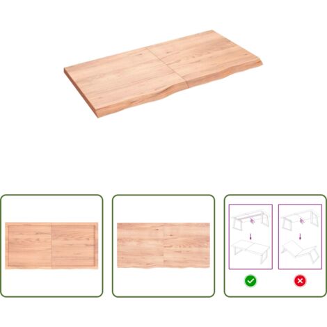 vidaXL Ripiano muro - Ripiano Muro Marrone 120x60x(2-4) cm Massello Rovere Trattato