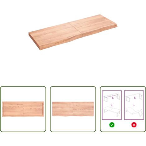 vidaXL Ripiano muro -  Ripiano Muro Marrone 140x50x(2-6) cm Massello Rovere Trattato