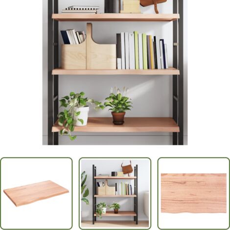 vidaXL Ripiano muro -  Ripiano Muro Marrone 80x50x(2-4) cm Massello Rovere Trattato