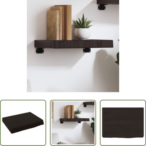 vidaXL Ripiano muro -  Ripiano Muro Marrone Scuro 40x30x(2-6) cm Massello Rovere Trattato