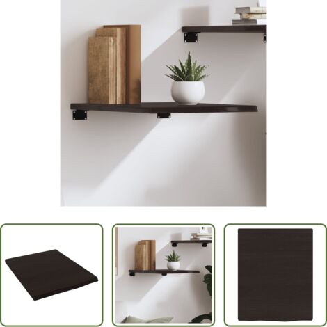 vidaXL Ripiano muro -  Ripiano Muro Marrone Scuro 40x50x2 cm Massello Rovere Trattato