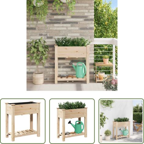 vidaXL Ripiano per piante -  Vaso da giardino con lo scaffale Beige 71 x 37 x 76,5 cm
