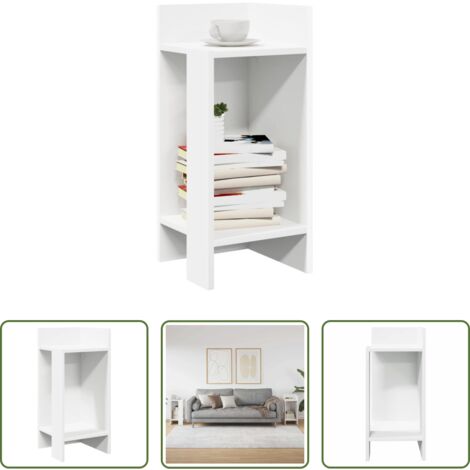 vidaXL Ripiano -  Tavolini Laterali 2pz con Ripiano Bianco 25,5x27x60 cm