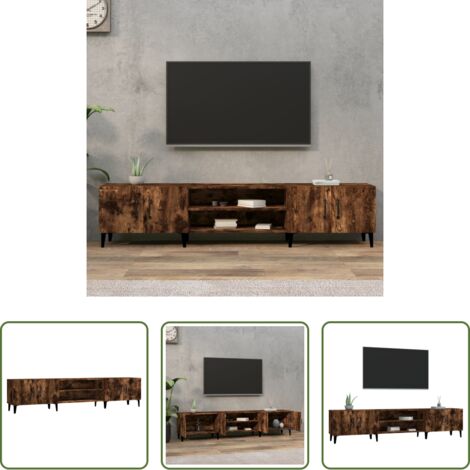 vidaXL Roble ahumado -  Mueble para TV madera contrachapada roble ahumado 180x31,5x40cm