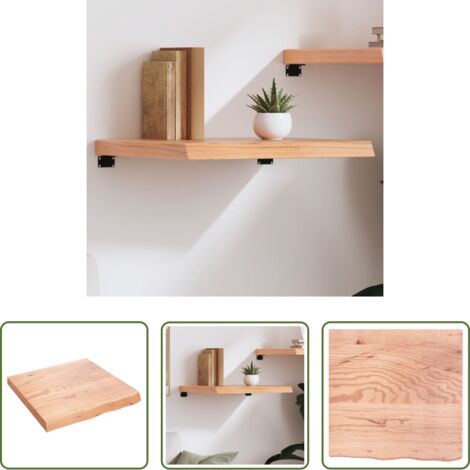 vidaXL Roble barnizado -  Estante pared madera roble tratada marrón claro 60x60x(2-6) cm