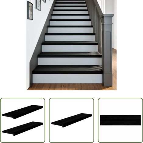vidaXL Roble -  Peldaños de escalera 2 uds madera maciza roble marrón oscuro