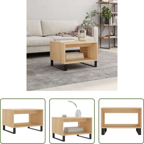 vidaXL Roble Sonoma -  Mesa de centro madera de ingeniería roble Sonoma 60x50x40 cm