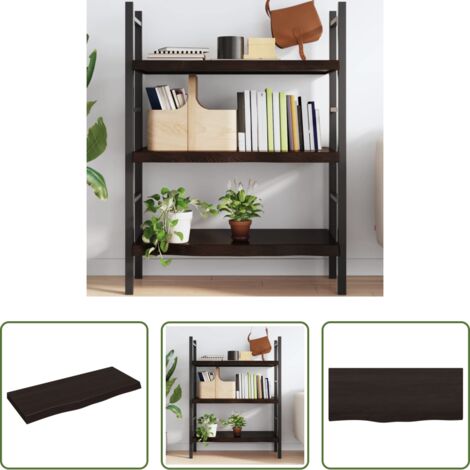vidaXL Roble tratado -  Estante pared madera roble tratada marrón oscuro 100x40x(2-6)cm
