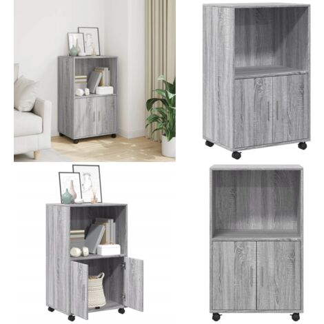 vidaXL Rollschrank Grau Sonoma 55x40x91 cm Holzwerkstoff