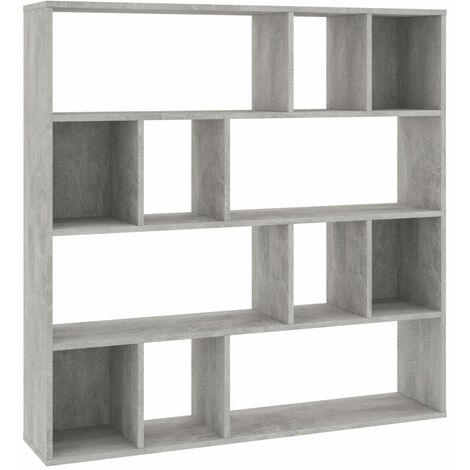 main image of "vidaXL Room Divider/Book Cabinet Concrete Grey 110x24x110 cm Chipboard - Grey"