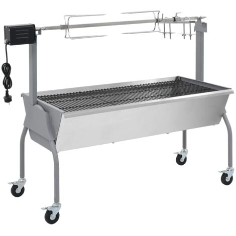 vidaXL Rôtissoire pour barbecue électrique Acier inoxydable