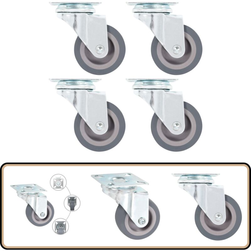 vidaXL Roulettes pivotantes 4 pcs 50 mm