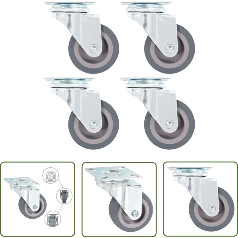 vidaXL Roulettes pivotantes 4 pcs 50 mm