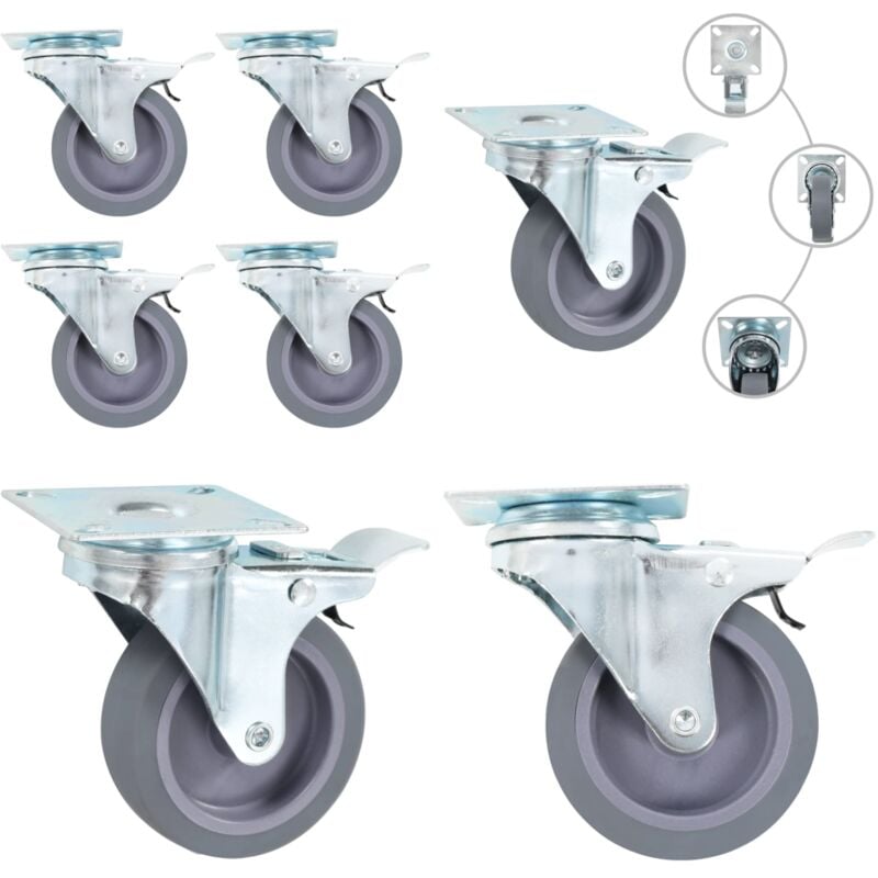 Vidaxl - Roulettes pivotantes avec double frein 4 pcs 75 mm